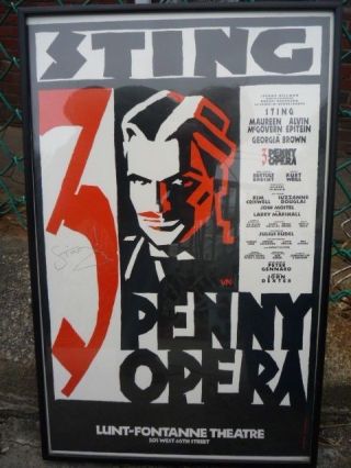 Sting Of The Police Signed 3 Penny Opera Orig.  Poster 