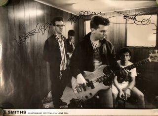 The Smiths Poster Originally Autographed By Morrissey Marr Rourke Joyce