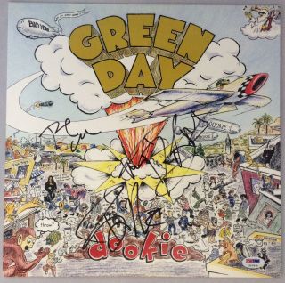 Billie Joe Armstrong Green Day X3 Signed Record Album Psa/dna Autographed Dookie