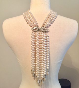 Prince Diamonds & Pearls Vintage Faux Pearl & Rhinestone Necklace