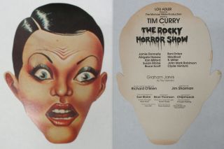 The Rocky Horror Show 1974 Roxy Theatre Program/party Mask  Tim Curry