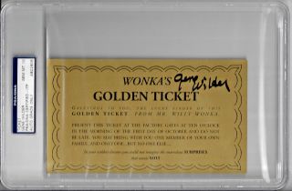 Gene Wilder Signed Willie Wonka Golden Ticket - PSA/DNA ITP Gem MT 10 Graded 2