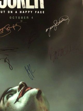 JOKER DS Movie Poster CAST SIGNED Premiere Joaquin Phoenix Todd Phillips Batman 4