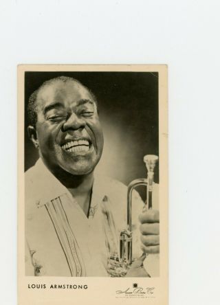 Louis Armstrong Signed Autographed Postcard Bas Beckett Loa