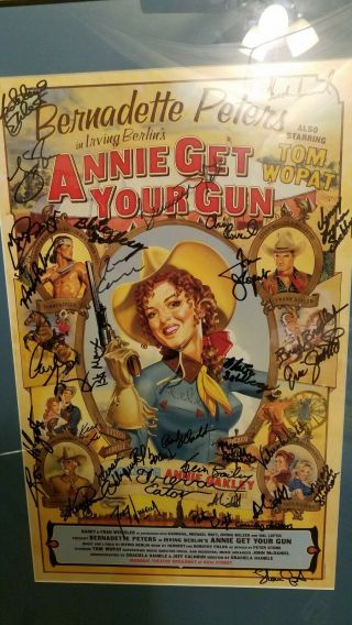 Framed 20x28 Annie Get Your Gun Broadway Poster Signed By Entire Cast