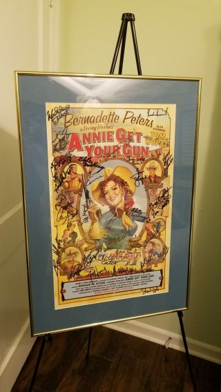 Framed 20x28 Annie Get Your Gun Broadway Poster Signed by Entire Cast 2