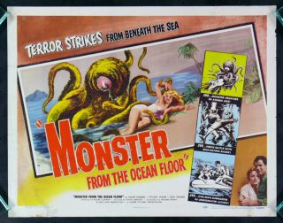 Monster From The Ocean Floor Cinemasterpieces Squid Octopus Movie Poster 1954
