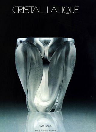 Lalique France Stunning Clear & Frosted Crystal Ingrid Vase $4300 Perfection 12