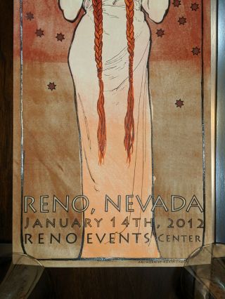 TOOL Limited Edition Band Poster Reno Nevada 1/14/2012 Rare 3