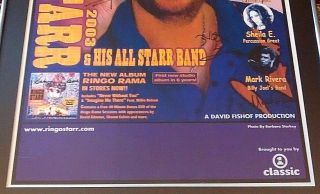 RINGO STARR & HIS ALL STARR BAND 2003 POSTER SIGNED BY 6 FRAMED THE BEATLES 4