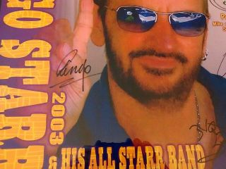 RINGO STARR & HIS ALL STARR BAND 2003 POSTER SIGNED BY 6 FRAMED THE BEATLES 5