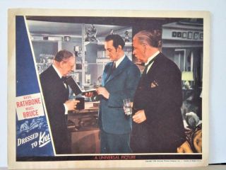 Set of 8 1946 DRESSED TO KILL Lobby Cards SHERLOCK HOLMES Basil Rathbone 4