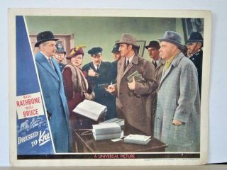 Set of 8 1946 DRESSED TO KILL Lobby Cards SHERLOCK HOLMES Basil Rathbone 6