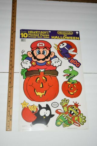 Vintage 1989 Mario Bros,  Zelda Ll - Halloween Cutout Wall Decorations Nos