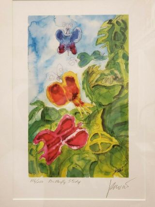 Jerry Garcia Signed Autographed Offset Lithograph " Butterfly Study " 116/250