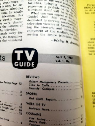 Rare Vintage 1953 TV Guide 