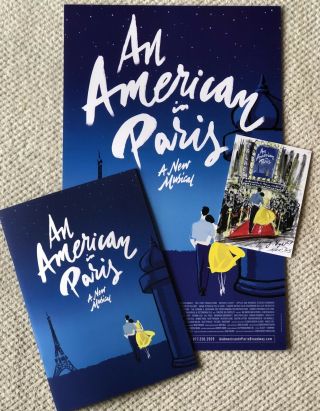 An American In Paris Musical Opening Night Postcard/program/window Card Gershwin