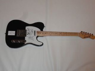 The 1975 Signed Black Electric Guitar Matthew Healy All 4 Proof Jsa Matt