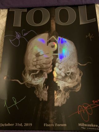 Tool 10/31/19 Milwaukee Signed Poster Rainbow Foil Ultra Rare Number 54/650