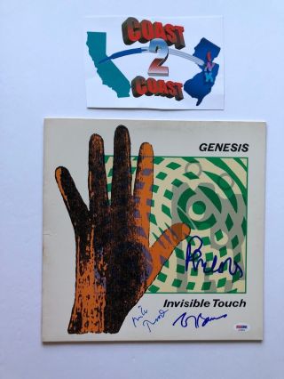 Phil Collins,  Tony Banks,  Mike Rutherford Signed Album Genesis Invisible Touch
