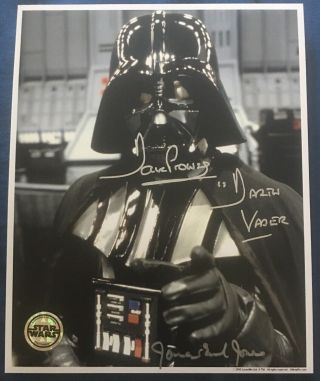 Dave Prowse & James Earl Jones Star Wars Darth Vader Signed Autograph 8x10 Photo