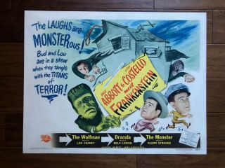 Abbott And Costello Meet Frankenstein (universal 1948) Half Sheet (22x28) Nm,