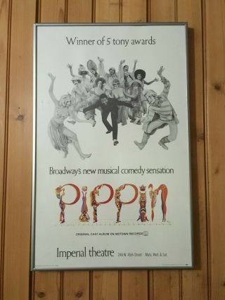 1972 Pippin Window Card Broadway Play Poster Imperial Framed