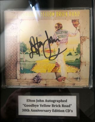 Elton John Autographed " Goodbye Yellow Brick Road " 30th Anniversary Edition Cd 