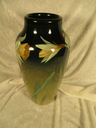 Vintage 1900 ' s Rookwood Daffodils Vase Numbered and Artist Signed 2