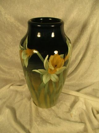 Vintage 1900 ' s Rookwood Daffodils Vase Numbered and Artist Signed 3