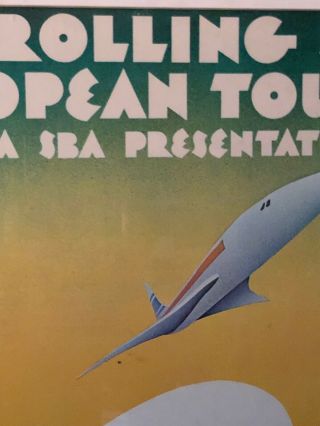 Vtg Rolling Stones Concert Poster European Tour 1970 Pasche Rock Music 4