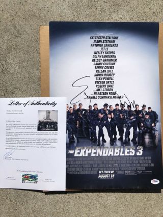 Harrison Ford & Sylvester Stallone Signed Expendables 3 Autograph PSA LOA 4