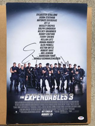 Harrison Ford & Sylvester Stallone Signed Expendables 3 Autograph PSA LOA 5