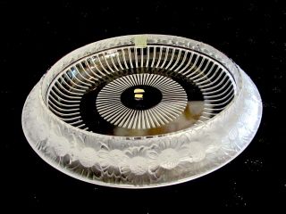 Lalique Crystal 14 " Marguerites Centerpiece Bowl Frosted Sunflower Signed Exc.
