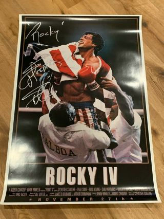 Sylvester Stallone Rocky Inscription Autographed Rocky Iv 24x36 Poster Asi Proof