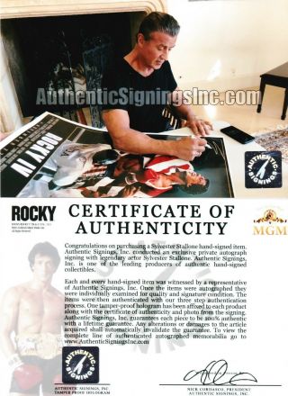 Sylvester Stallone Rocky Inscription Autographed ROCKY IV 24x36 Poster ASI Proof 2
