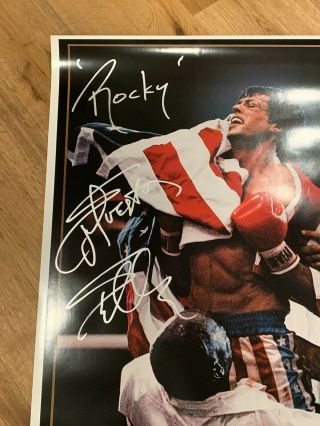 Sylvester Stallone Rocky Inscription Autographed ROCKY IV 24x36 Poster ASI Proof 3