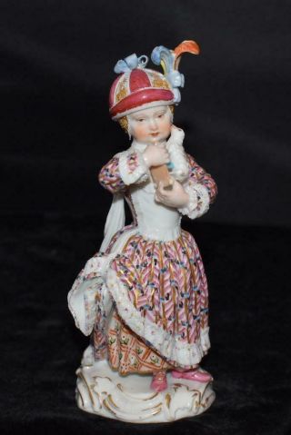 Rare Meissen Figurine " Girl With Toy Lamb " - 6 " H - F - 90 - M V Acier -