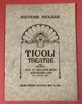 1924 Tivoli Theatre Grand Opening Program Delmar Loop St.  Louis U.  City