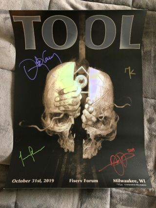 Tool Pristine Halloween Foil Poster Signed By Entire Band