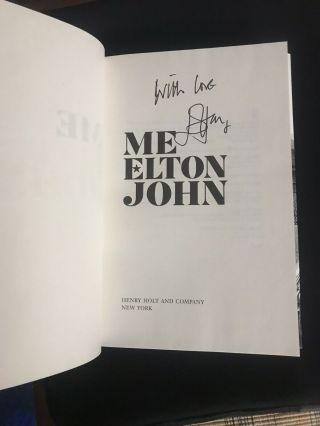 ELTON JOHN SIGNED ME BOOK 1ST PRESSING,  PROOF,  SALES RECEIPT BOOK SOUP LA 2