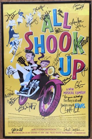 All Shook Up - 2005 Broadway Theater Poster; Signed By Cast And Framed