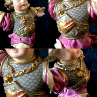 Rare Antique meissen porcelain L113 Cupid As A Hero Slaying A Dragon 10