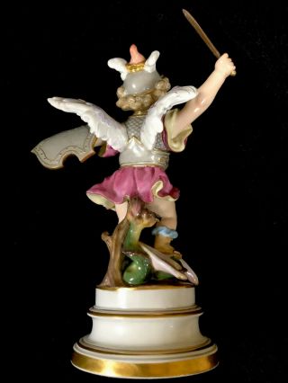 Rare Antique meissen porcelain L113 Cupid As A Hero Slaying A Dragon 4