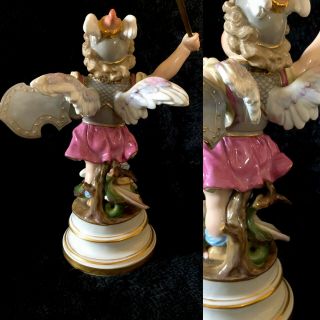 Rare Antique meissen porcelain L113 Cupid As A Hero Slaying A Dragon 6