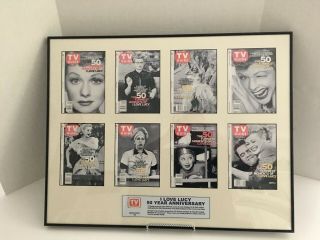 Tv Guide Lucille Ball I Love Lucy 50th Anniversary Covers Framed W/coa 1/96 Rare