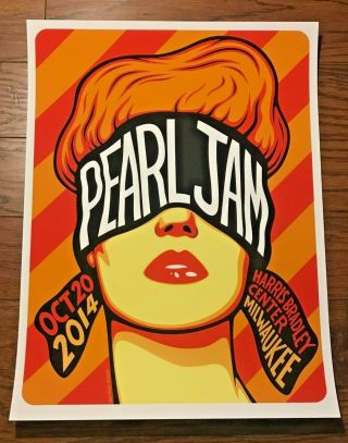 Pearl Jam 2014 Milwaukee 10/20/14 Tour Poster Ben Frost