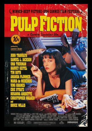 Pulp Fiction ✯ Cinemasterpieces Movie Poster 1994 Nm -