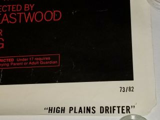CLINT EASTWOOD SIGNED 1973 HIGH PLAINS DRIFTER POSTER 41 