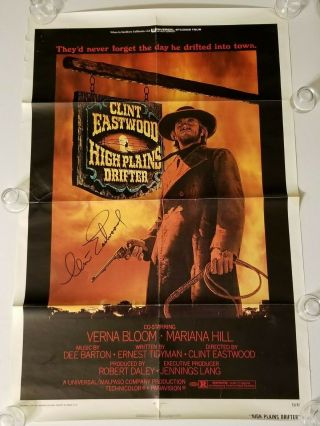 Clint Eastwood Signed 1973 High Plains Drifter Poster 41 " Movie Western Cowboys